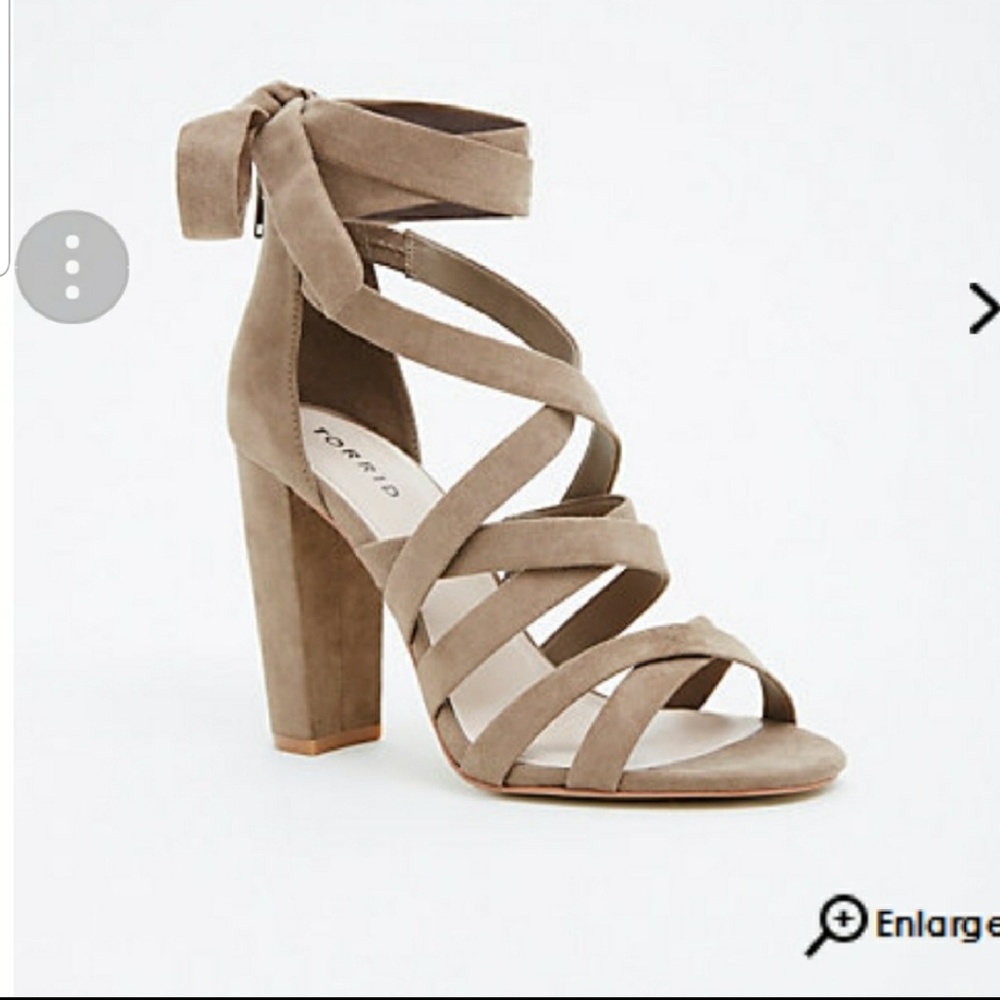 Torrid Tan Block Heel Sandals with Strappy Design